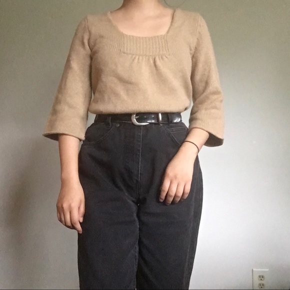 NWOT LOFT Knit Square Quarter Sleeve Top - Picture 5 of 5